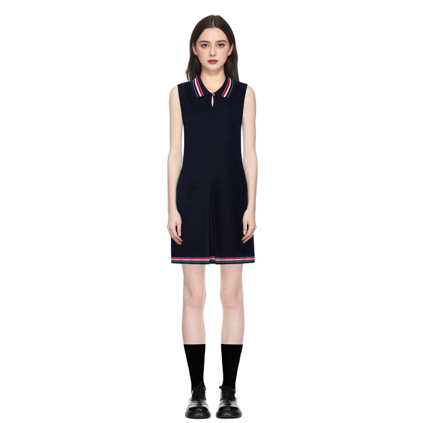 Women's tricolor knitted short sleeves(副本) THOM TREND