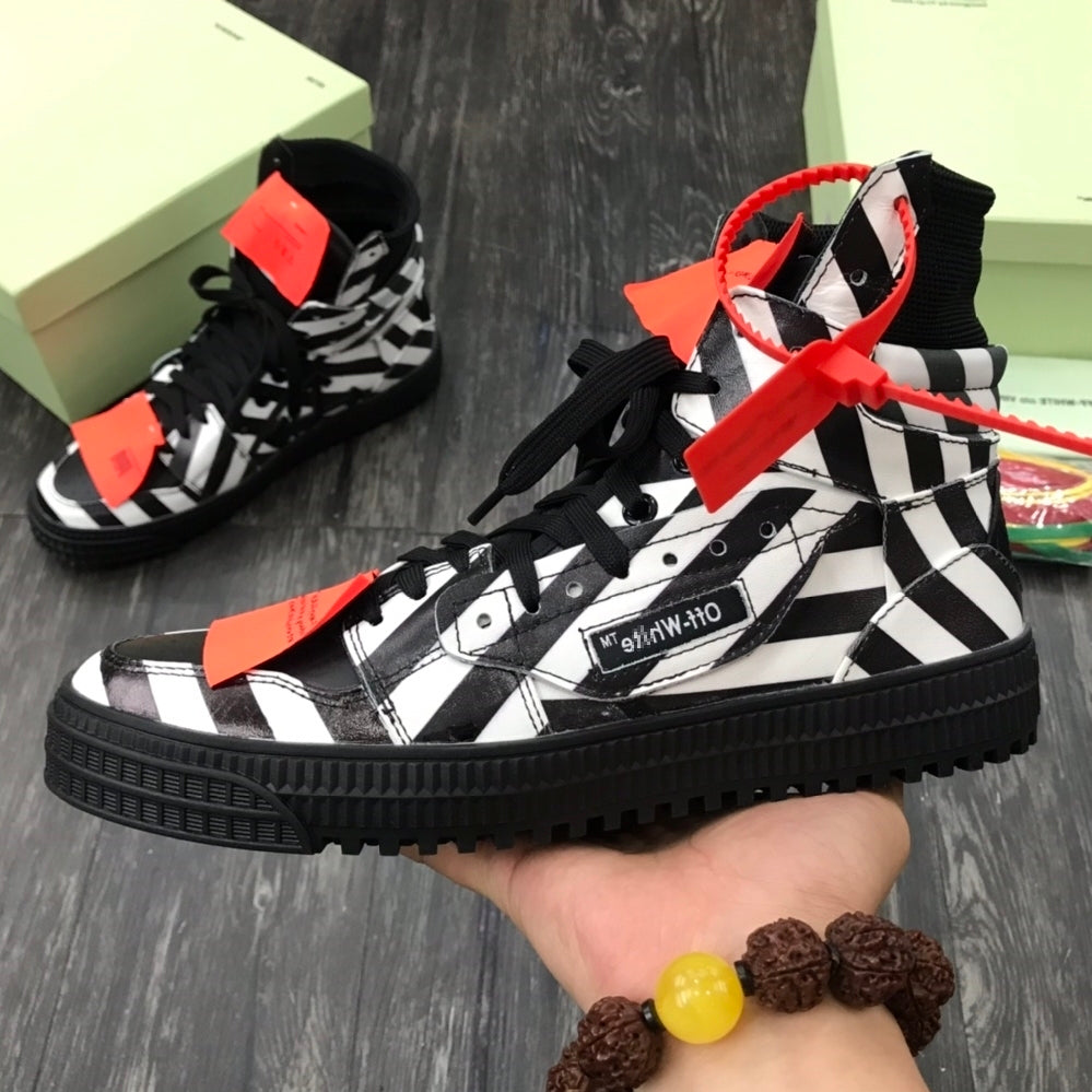 OFF-Whlte Arrow Logo Leather Sneakers #43