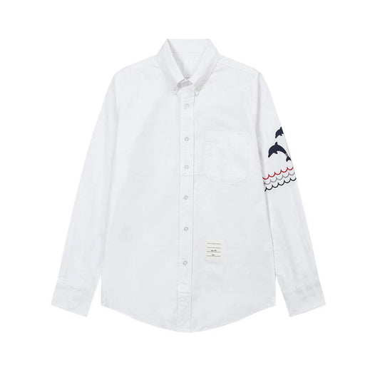 Thom Browne  Spring Summer Men's Embroidered Cotton Shirt