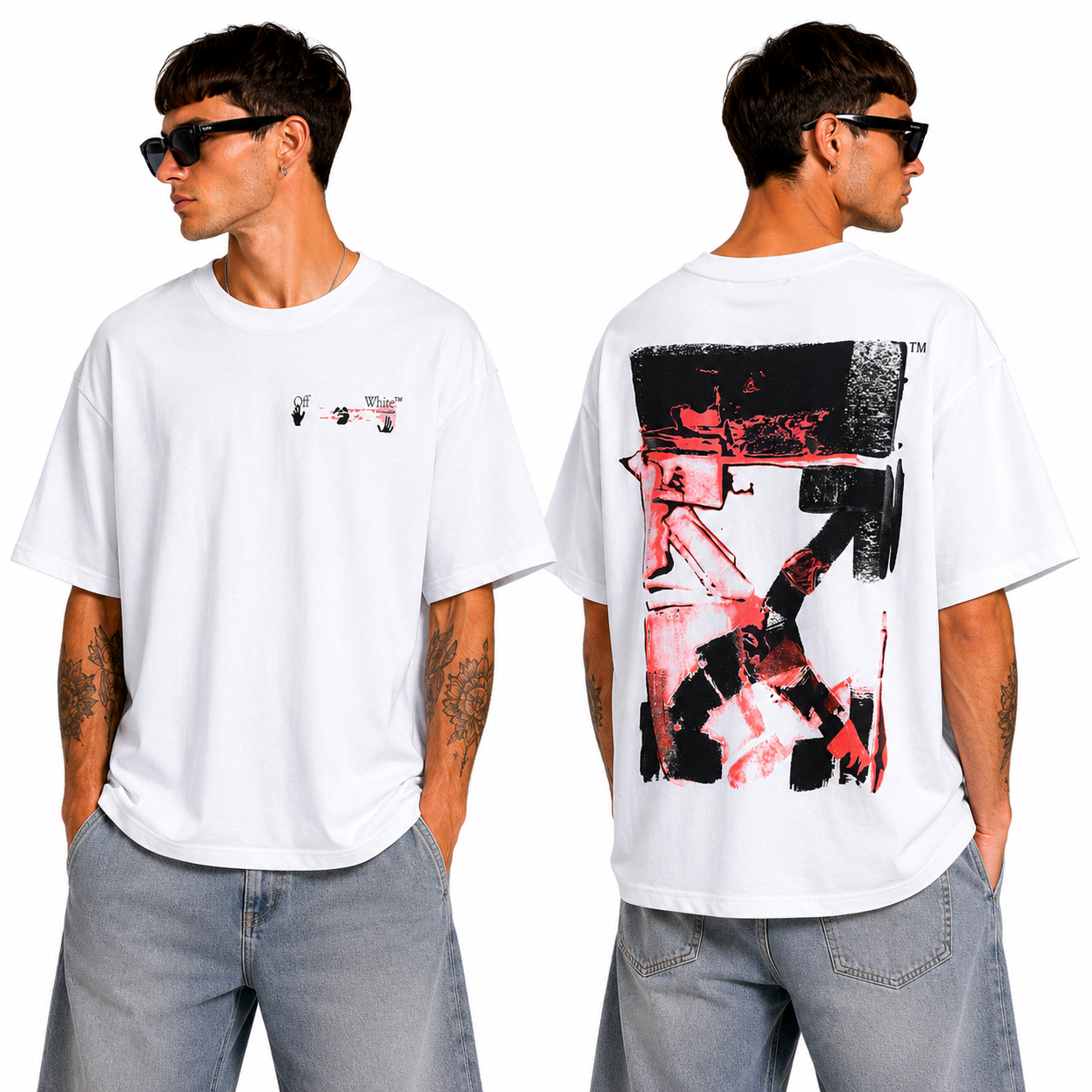 OFF-Whlte Arrow logo print T-shirt#75