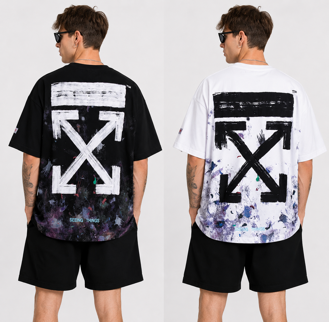 OFF-Whlte Arrow Logo Cotton T-shirt