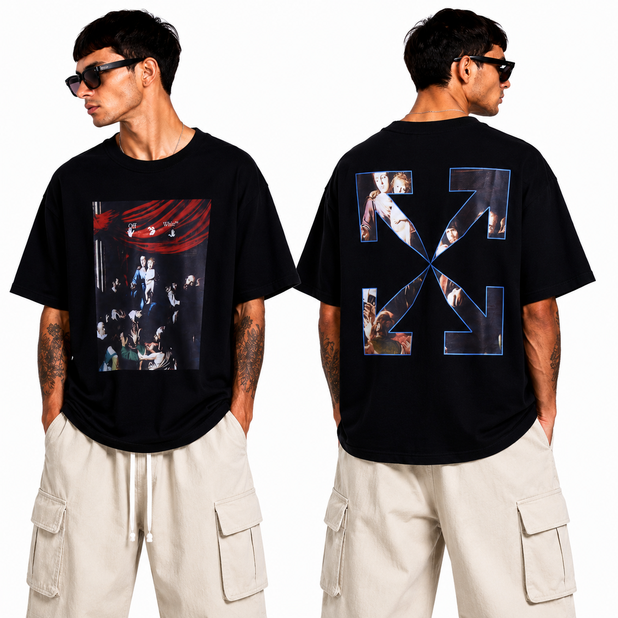 OFF-Whlte Arrow logo print T-shirt#90