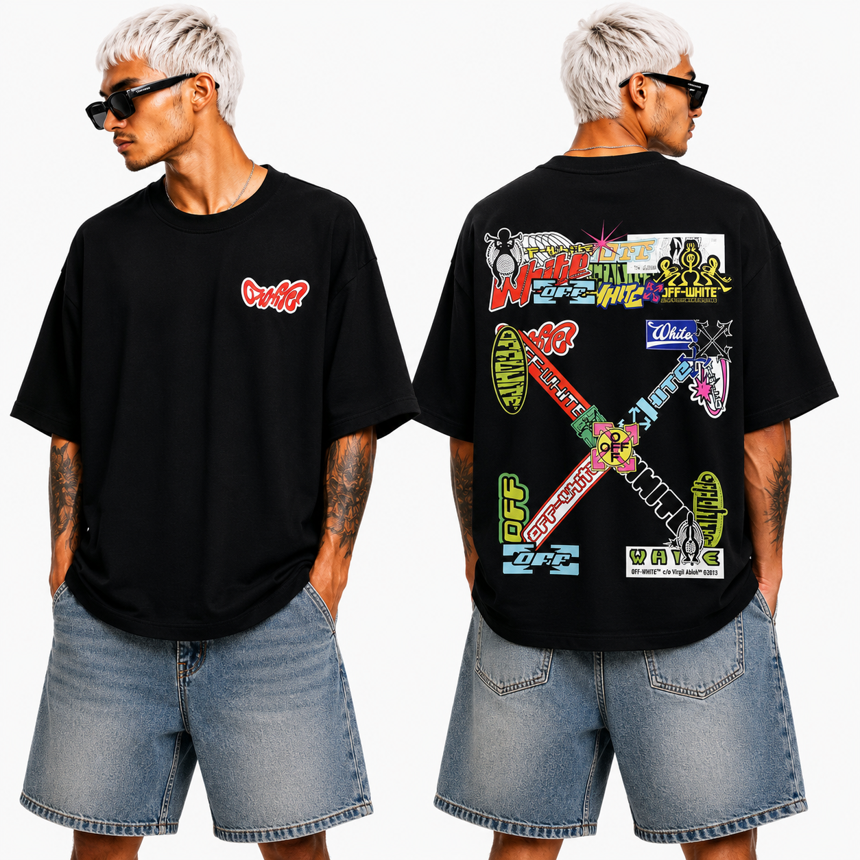 OFF-Whlte Arrow Logo Cotton T-shirt