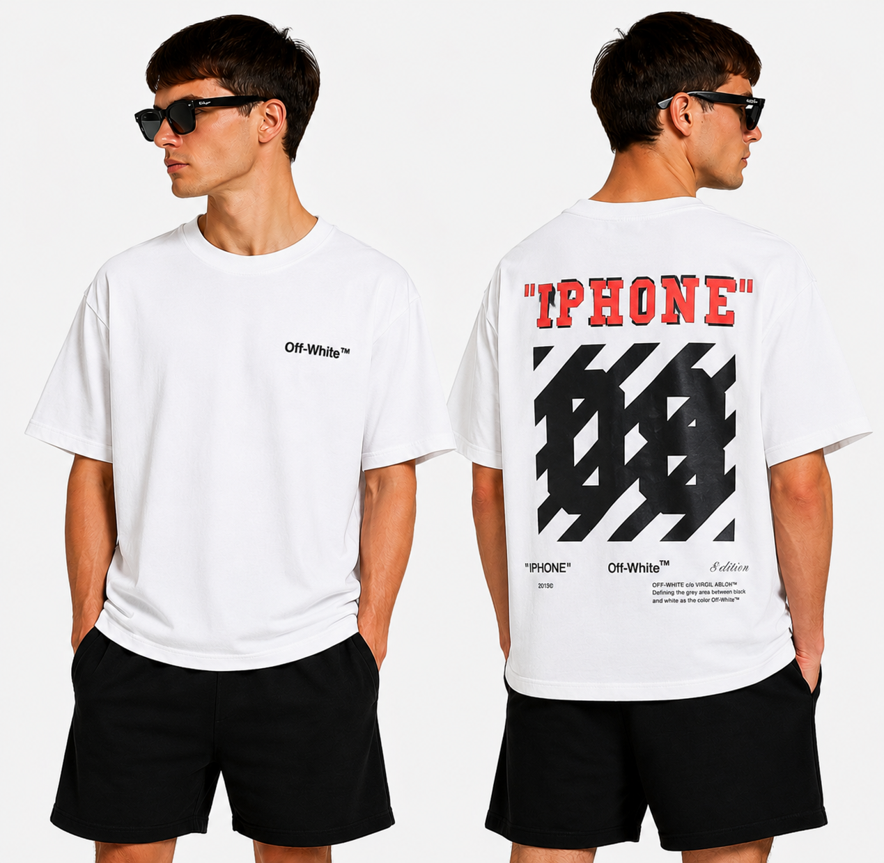 OFF-Whlte Arrow logo print T-shirt#80