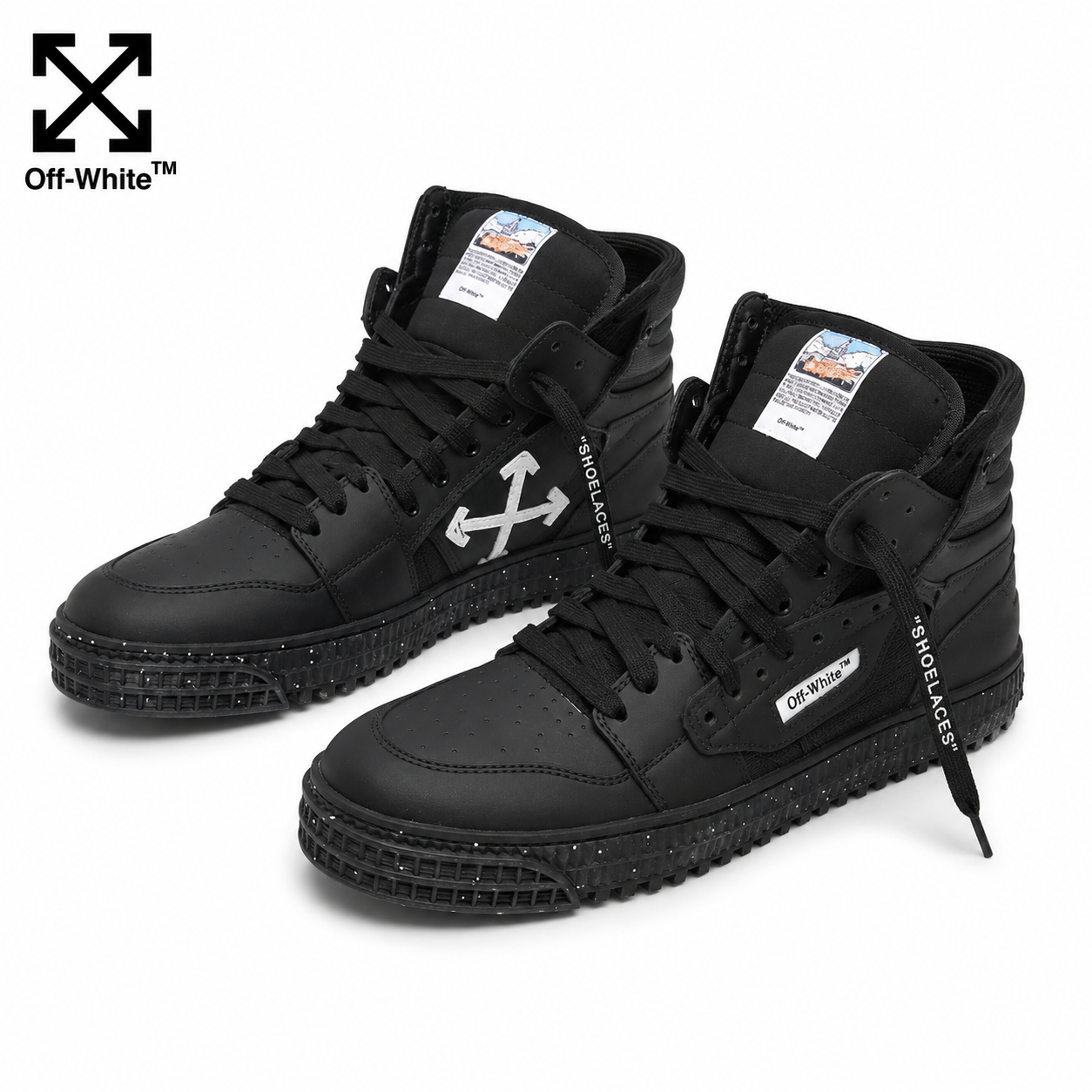 OFF-Whlte Arrow Logo Leather Sneakers #34