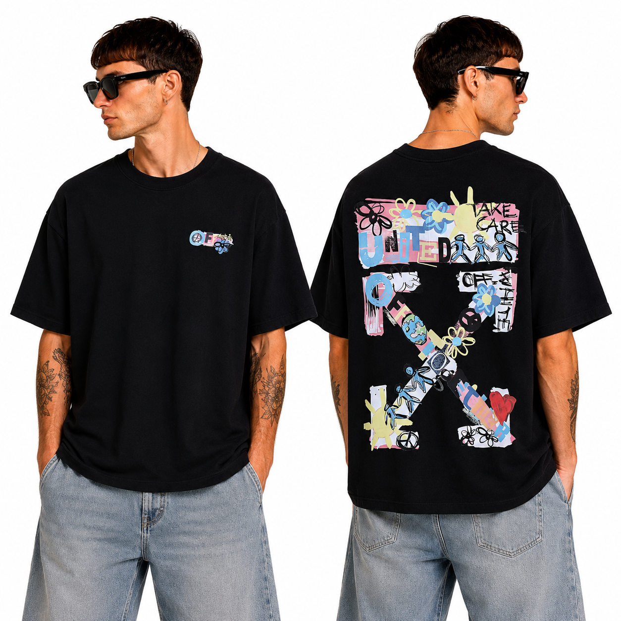 OFF-Whlte Arrow logo print T-shirt#85
